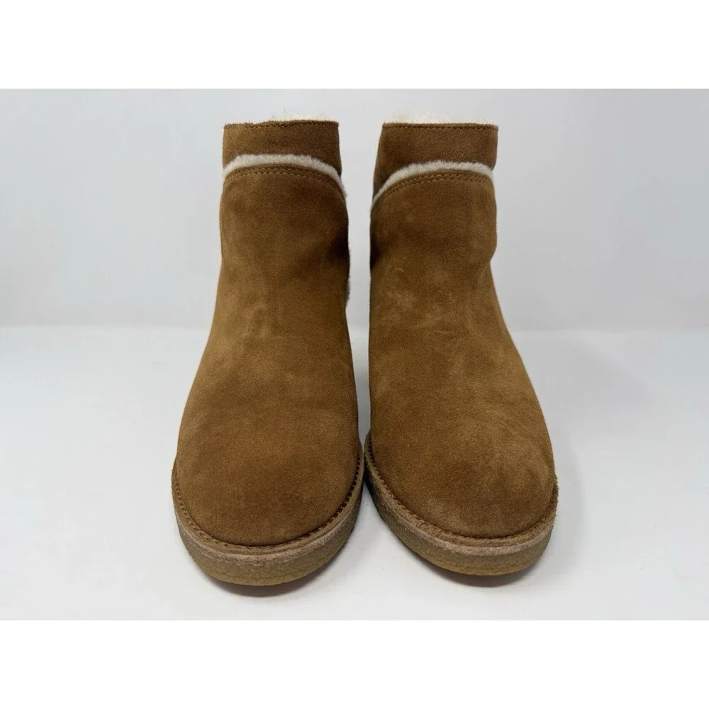 UGG Kasen Chestnut Suede Shearling Ankle Boots Womens 8.5